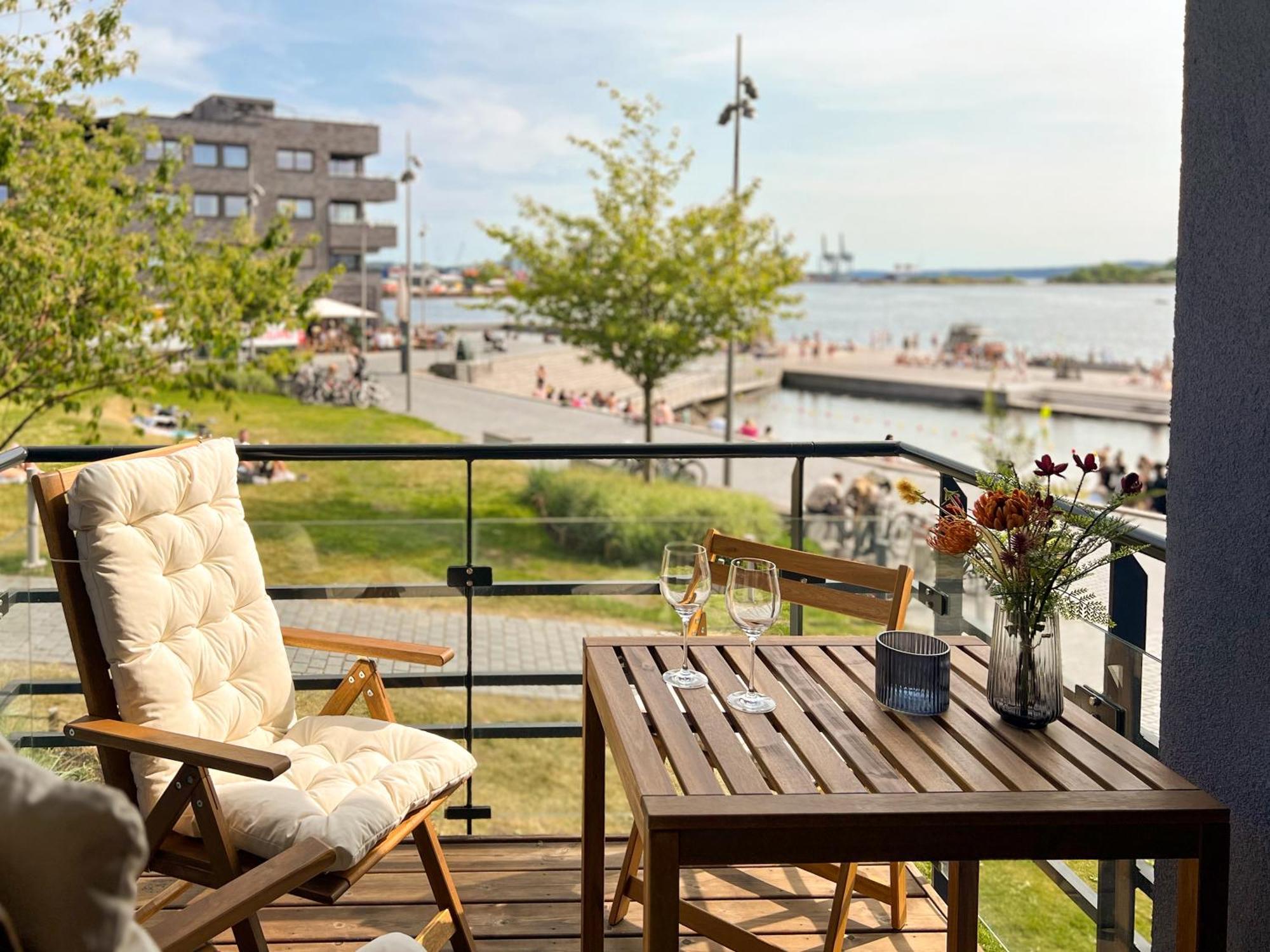 With Sunny Balcony By The